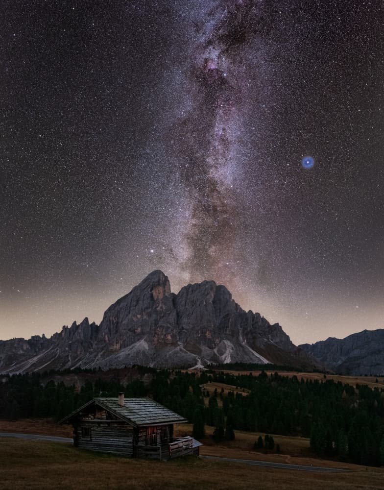 Milky Way Mountain Cabin by Martin Strouhal QEP — canvas wall art