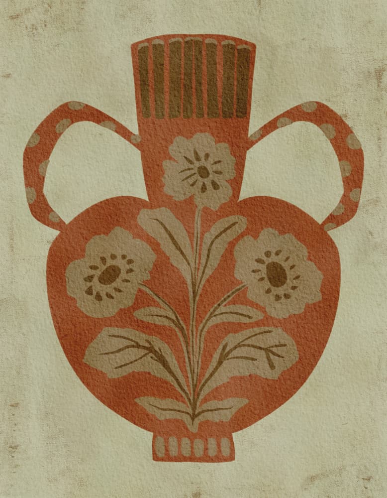 Rustic Floral Vase by Nikita Jariwala — canvas wall art