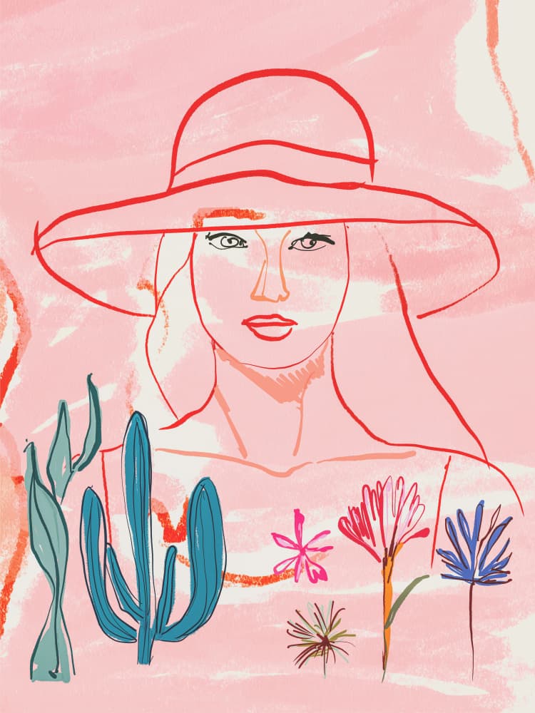 Desert Bloom Woman by Beate Tubach — canvas wall art