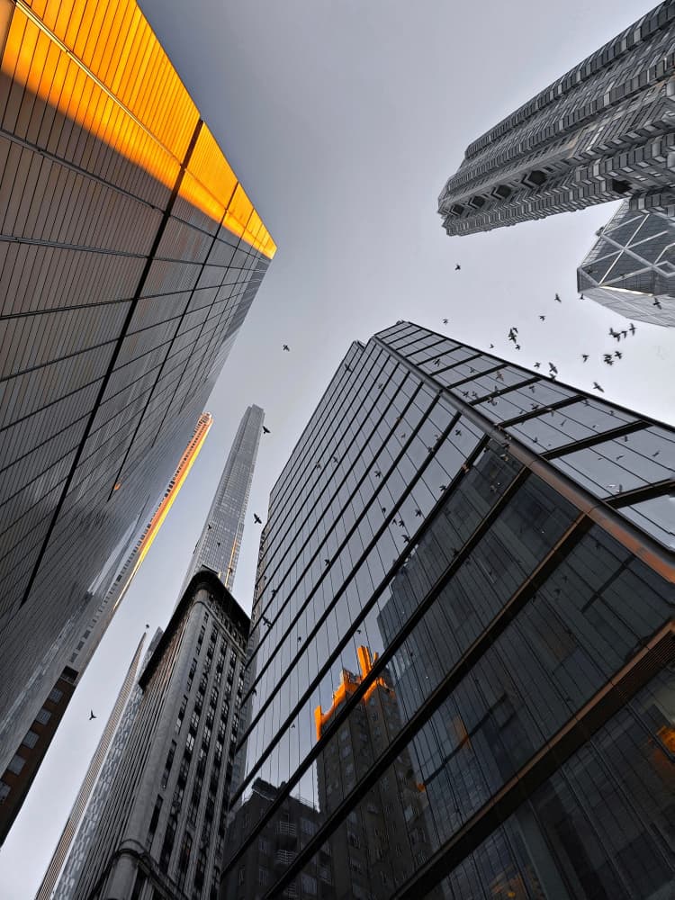 Golden City Skyscrapers by Jasmine Zhang — canvas wall art