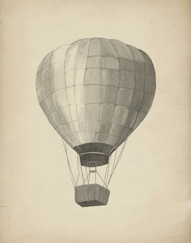 Vintage parachute by Josie George — canvas wall art