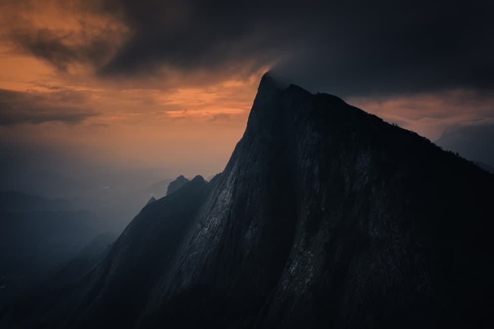 Dramatic Mountain Sunset by António Carreira — canvas wall art