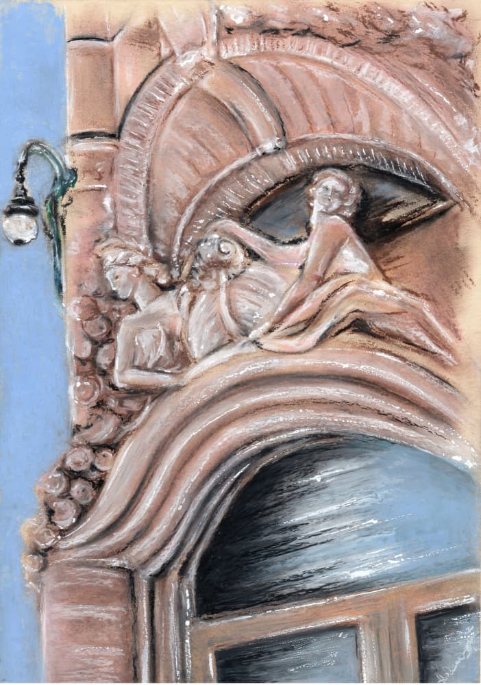 Ornate Architectural Figures by Helena Engström — canvas wall art