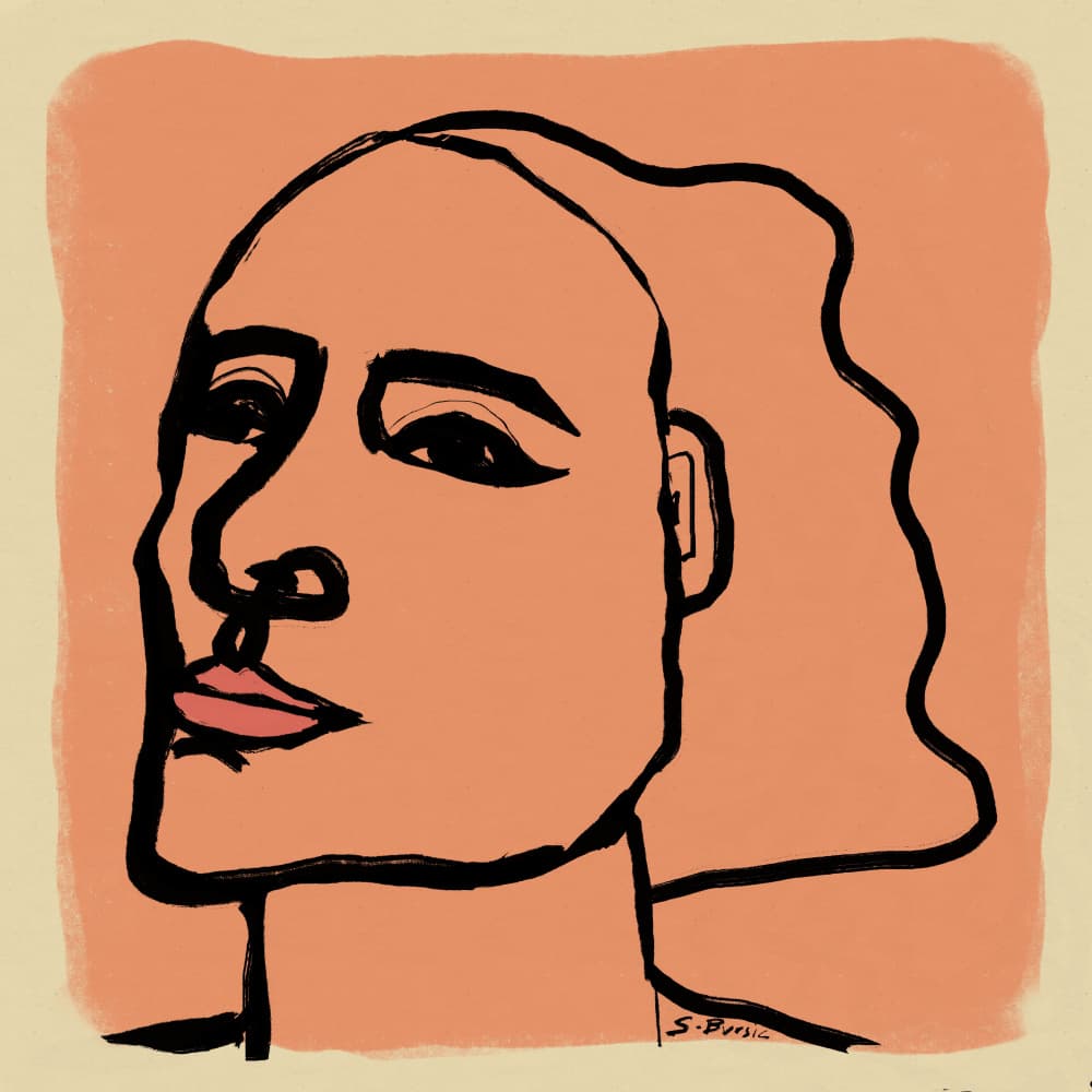 Minimalist Face Profile by Sharyn Bursic — canvas wall art