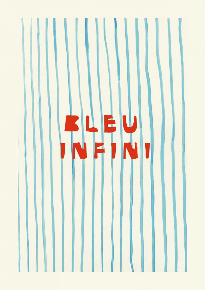 Bleu Infini Stripes by Treechild — canvas wall art