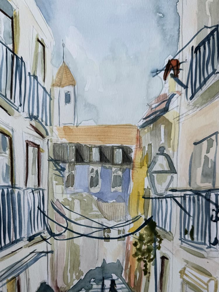 Charming City Alley by Carola Cedell — canvas wall art