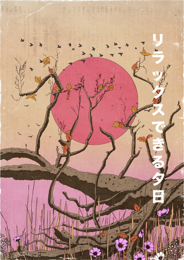 Relaxing Pink Sunset by Nicholas — canvas wall art