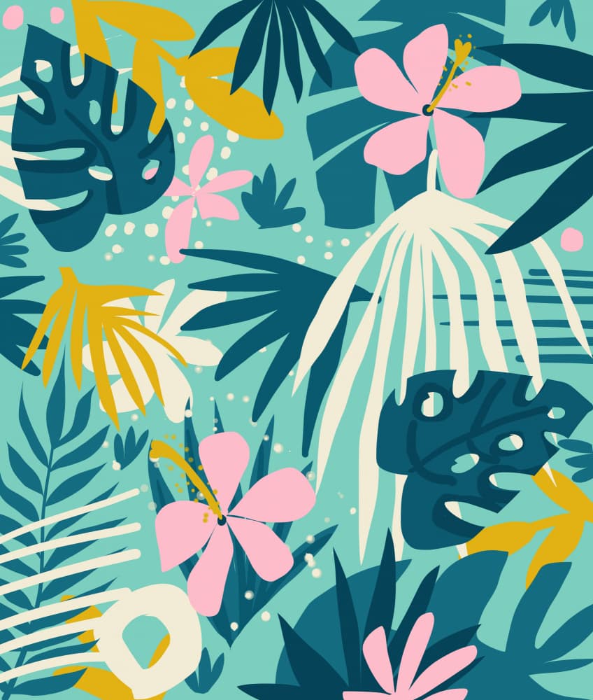 Vibrant Tropical Foliage by Uma Gokhale — canvas wall art