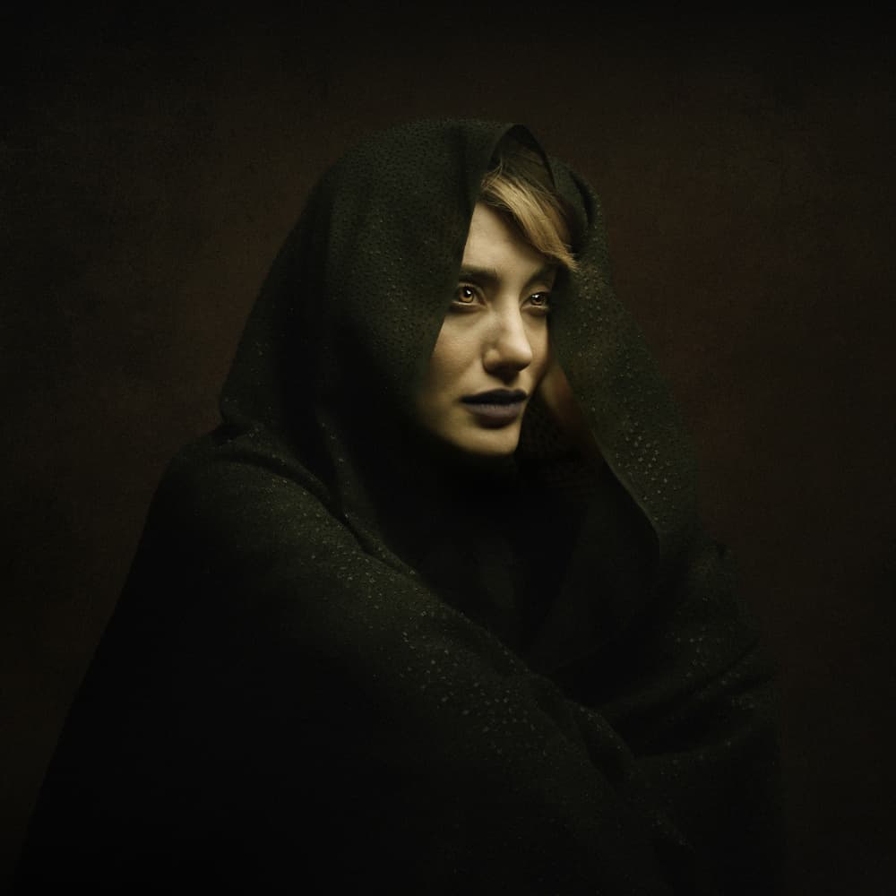 Intense Hooded Gaze by Moein Hasheminasab — canvas wall art
