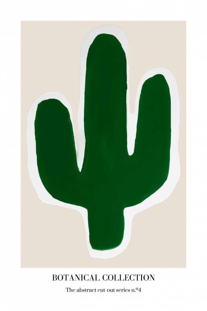 Abstract Green Cactus by Merel Takken — canvas wall art
