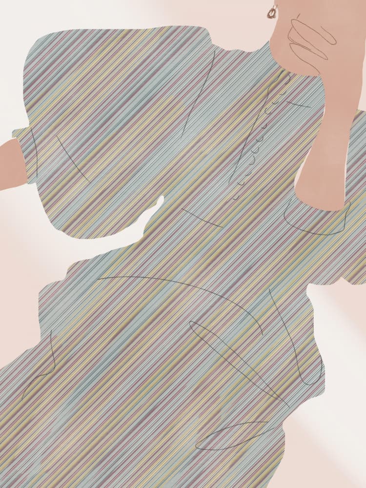 Serene Striped Fashion by Little Dean — canvas wall art