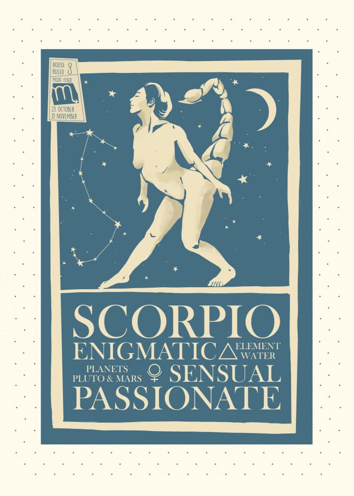 Mystical Scorpio Woman by Dion Gem — canvas wall art