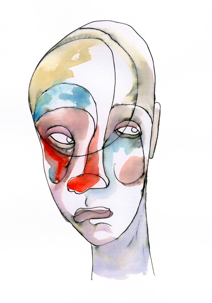 Pensive Abstract Portrait by Wildemar Doomgriever — canvas wall art