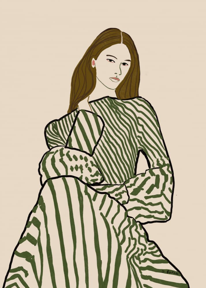 Elegant Striped Fashion Woman by Sharyn Bursic — canvas wall art