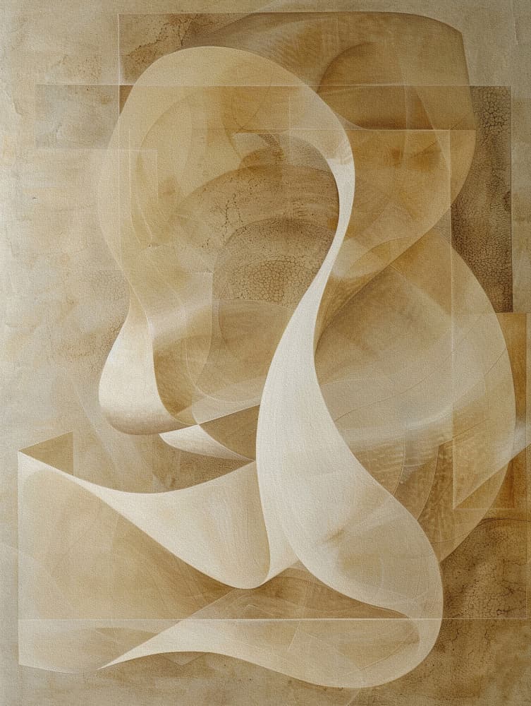 Soft Beige Flow by Bilge Paksoylu — canvas wall art