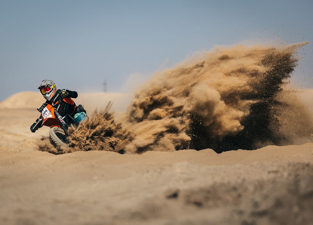 Motorcycle Sand Blast by Nir Amos — canvas wall art