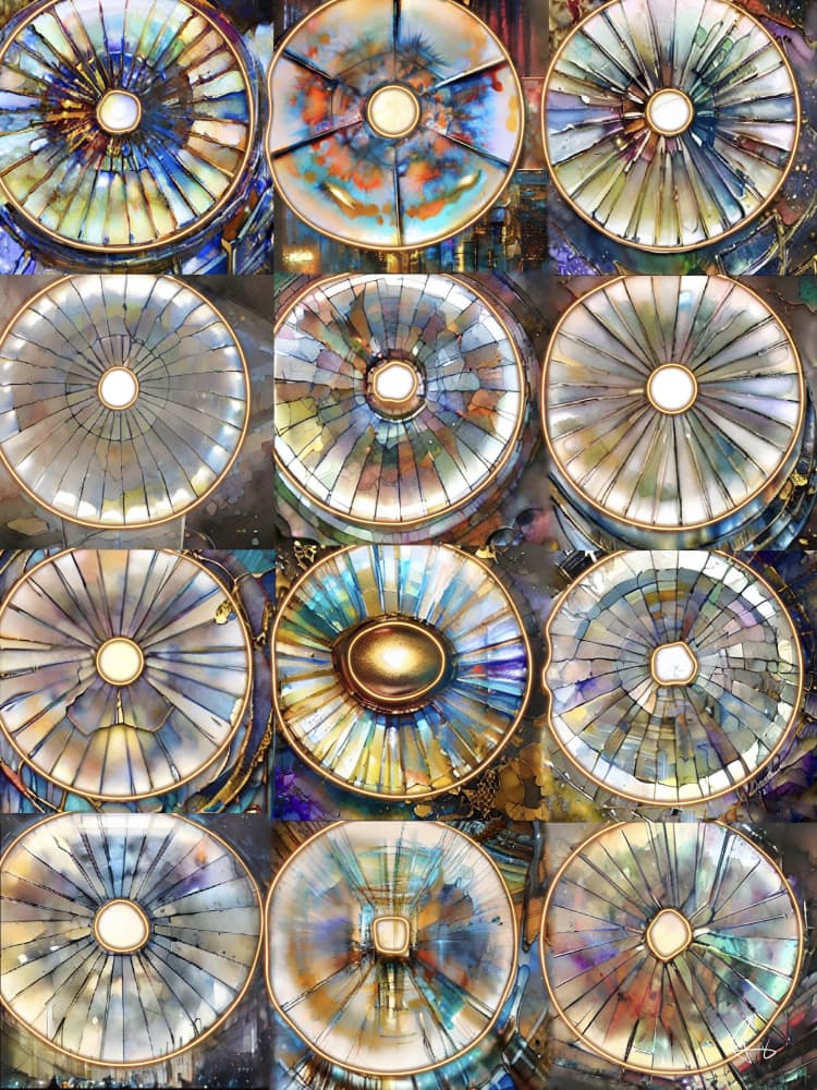 Luminous Mosaic Circles by Ruth Day — canvas wall art