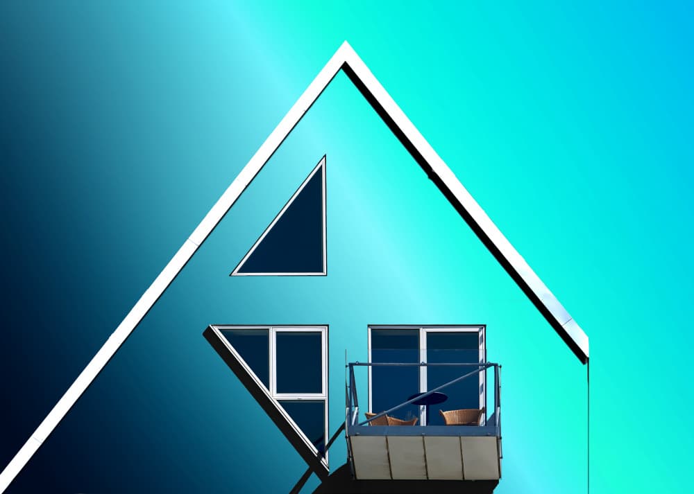 A-Frame Blue Home by Erhard Batzdorf — canvas wall art