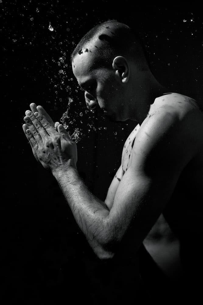 Meditative Hands Water by Antonella Renzulli — canvas wall art
