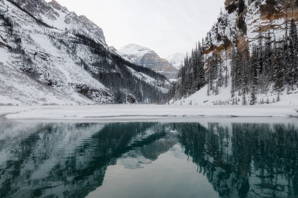 Snowy Mountain Reflections by Yue Wu — canvas wall art