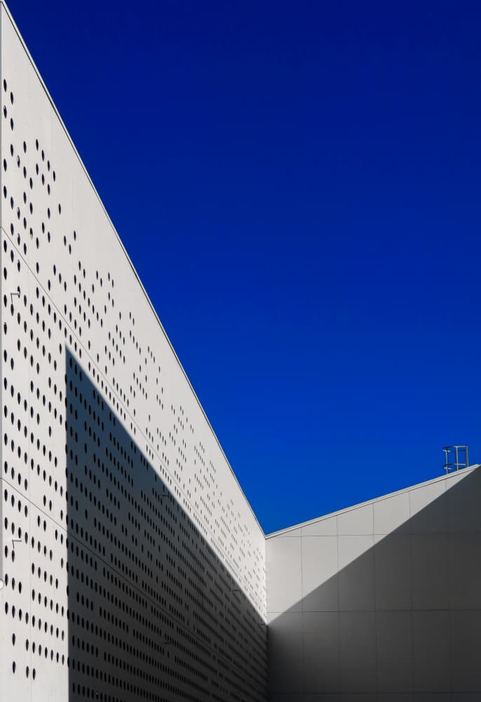 Modern Blue Architecture by Jure Kravanja — canvas wall art