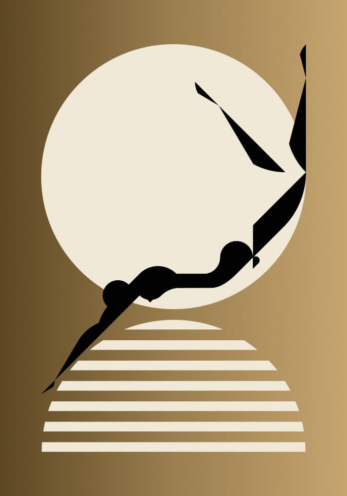 Serene Diver Silhouette by Studio Soleil — canvas wall art