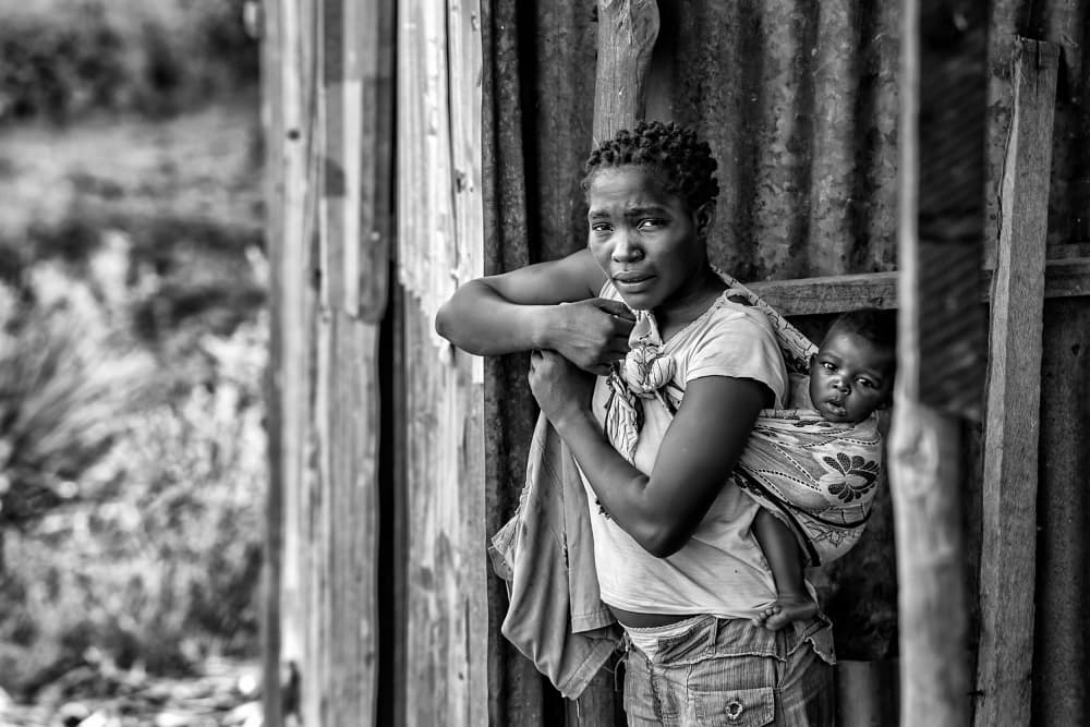 African Mother and Child by Foad Mirzaie — canvas wall art