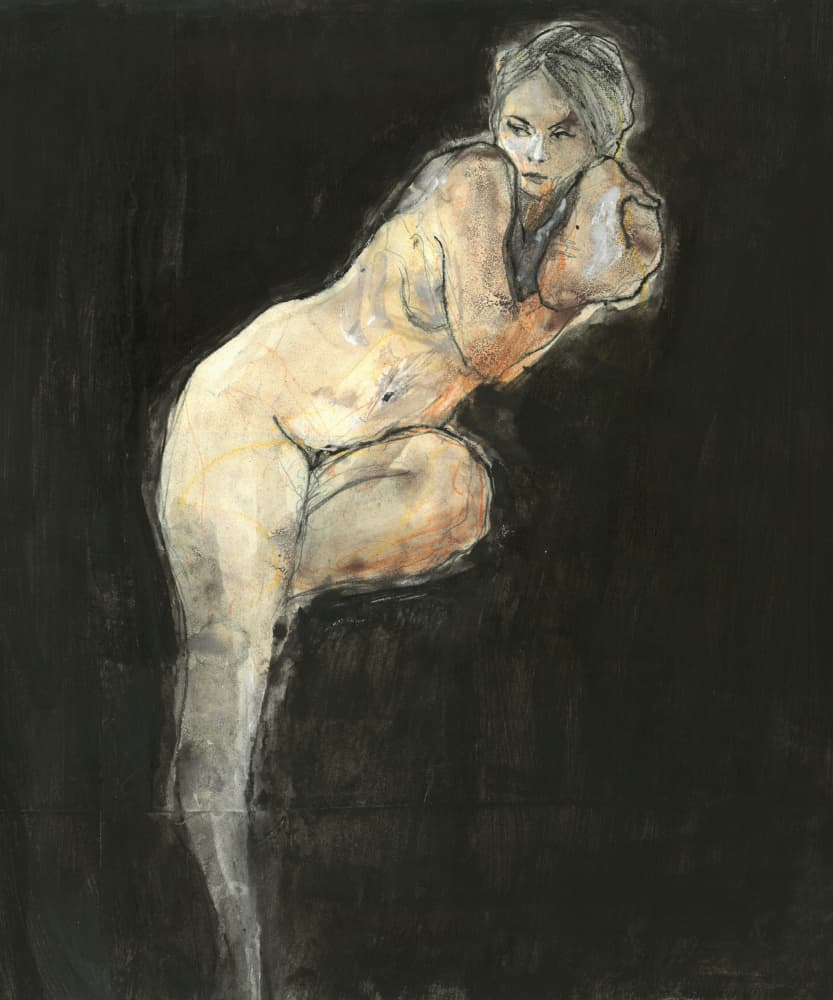 Pensive Female Study by Ute Rathmann — canvas wall art