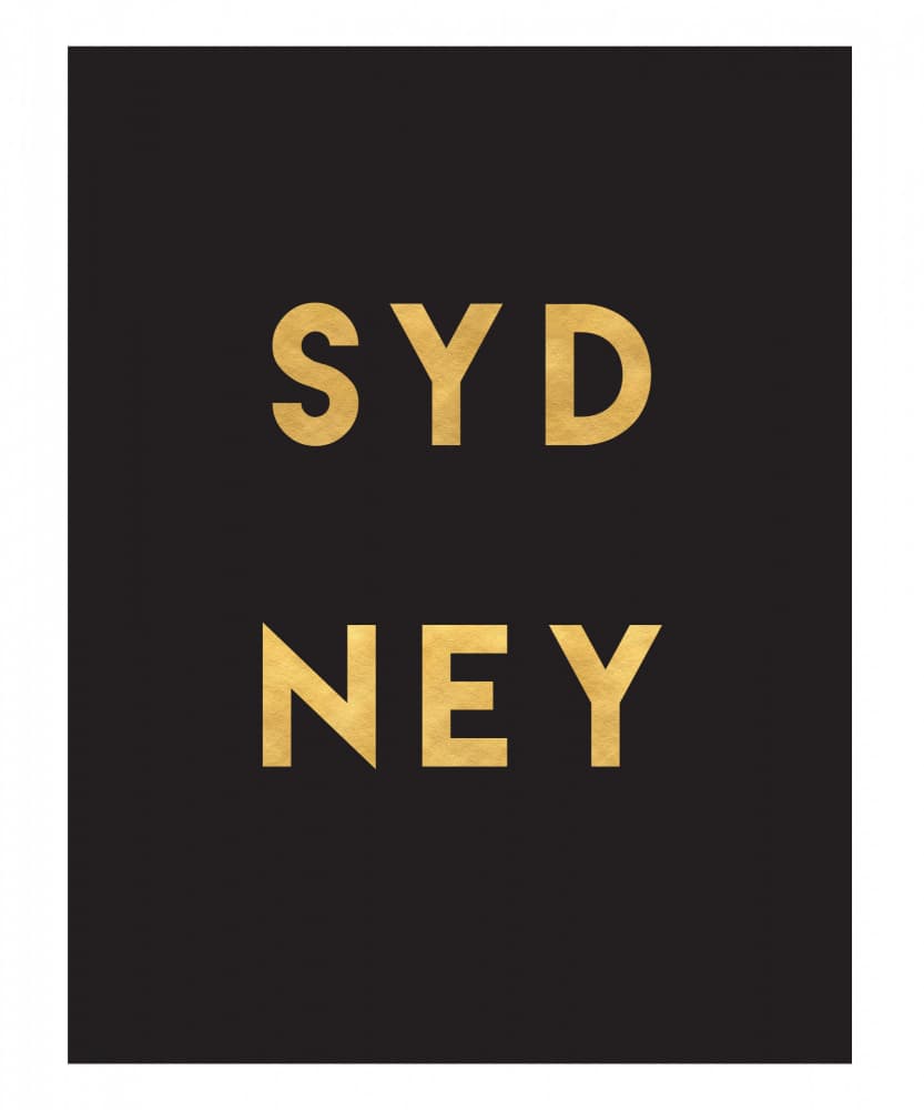 Gold Sydney Typography by Emiliano Deificus — canvas wall art