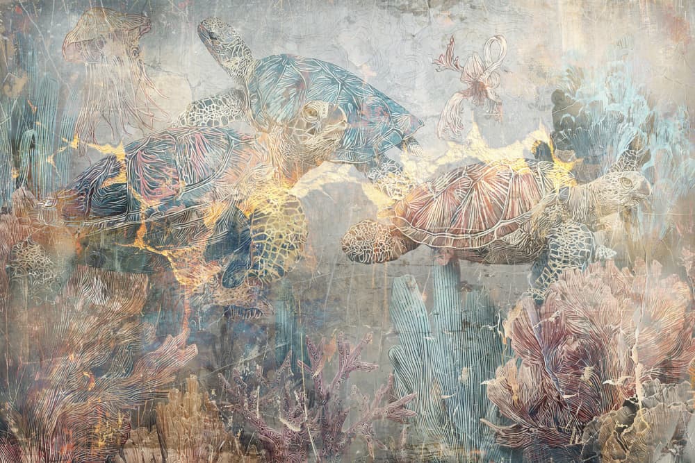 Ethereal Sea Turtles by Rafal Kulik — canvas wall art