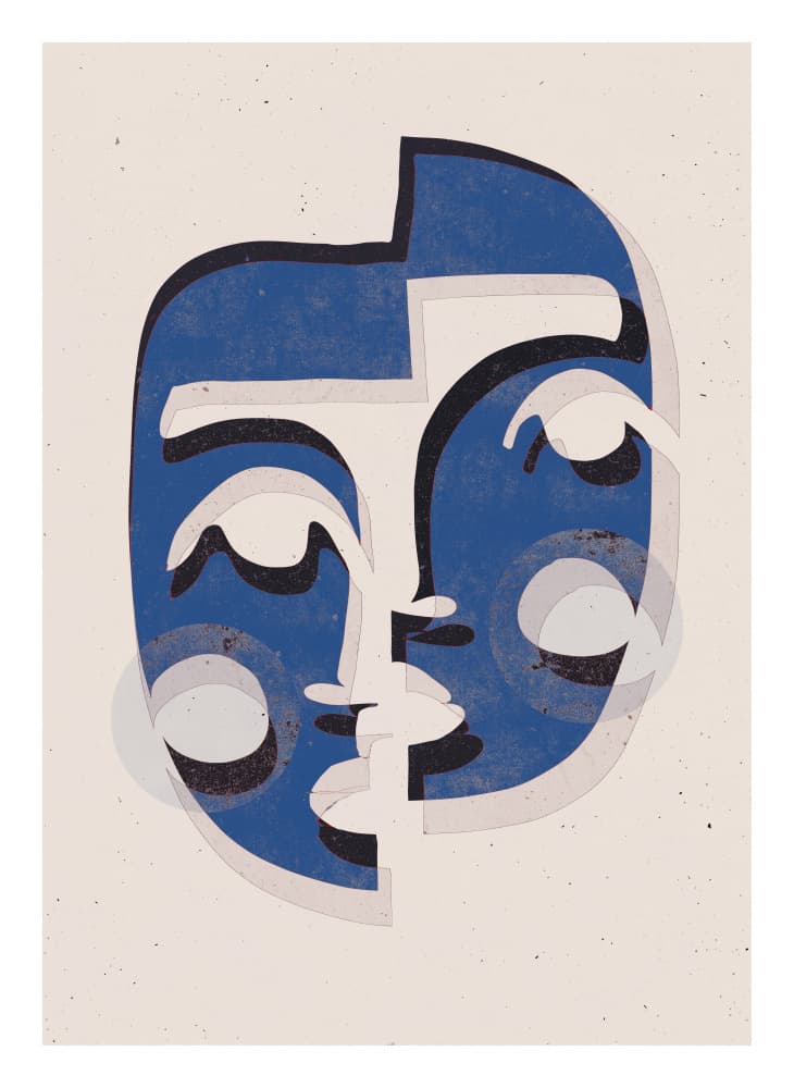 Fragmented Faces by Treechild — canvas wall art