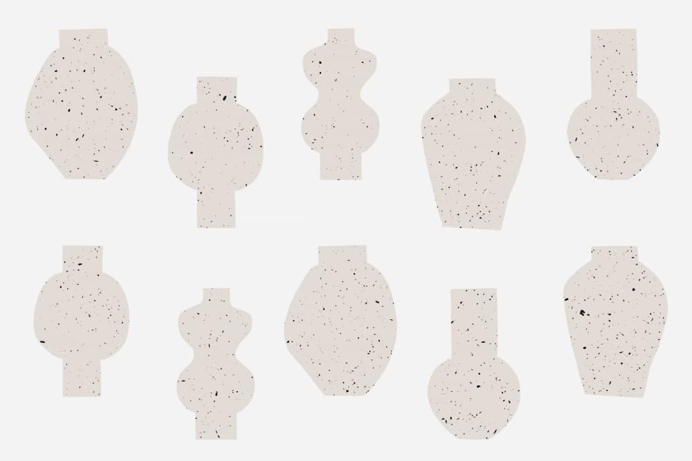 Abstract Vases Beige by uplusmestudio — canvas wall art
