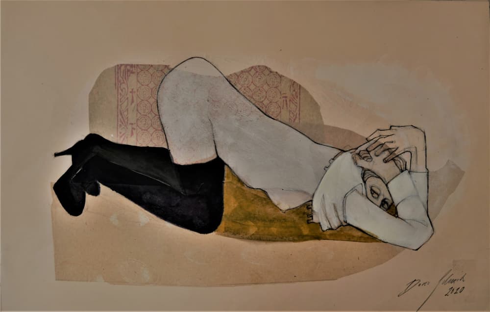 Reclining Woman by Doris Schmitz — canvas wall art