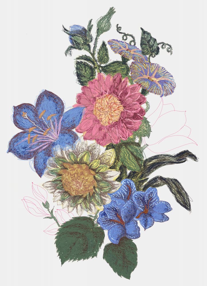 Vibrant Floral Bouquet by XHOZUCAN — canvas wall art
