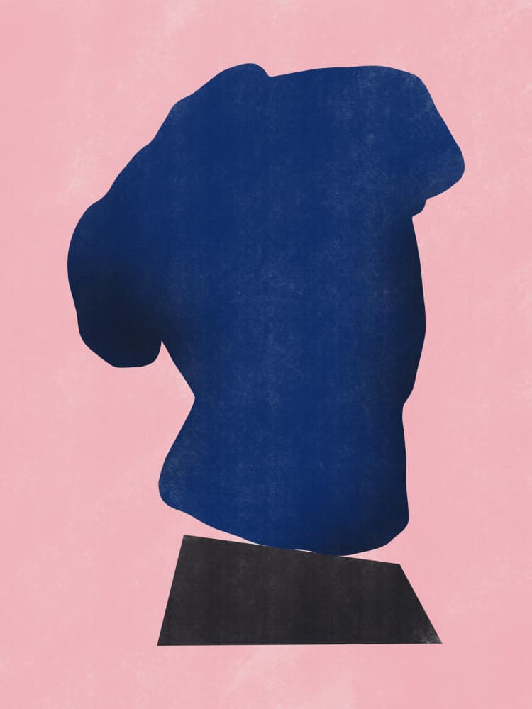 Abstract Blue Torso by Little Dean — canvas wall art