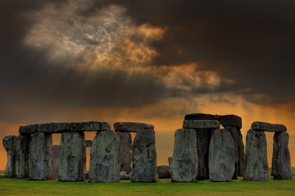 Stonehenge Dramatic Sky by David Scarbrough — canvas wall art