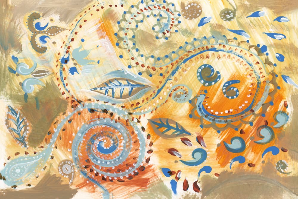 Vibrant Bohemian Paisley Swirls by casa cartissi — canvas wall art