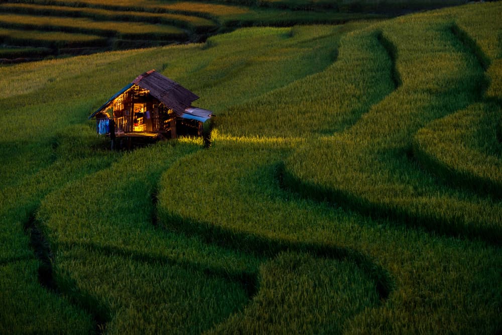 Terrace Hut Glow by Sarawut Intarob — canvas wall art