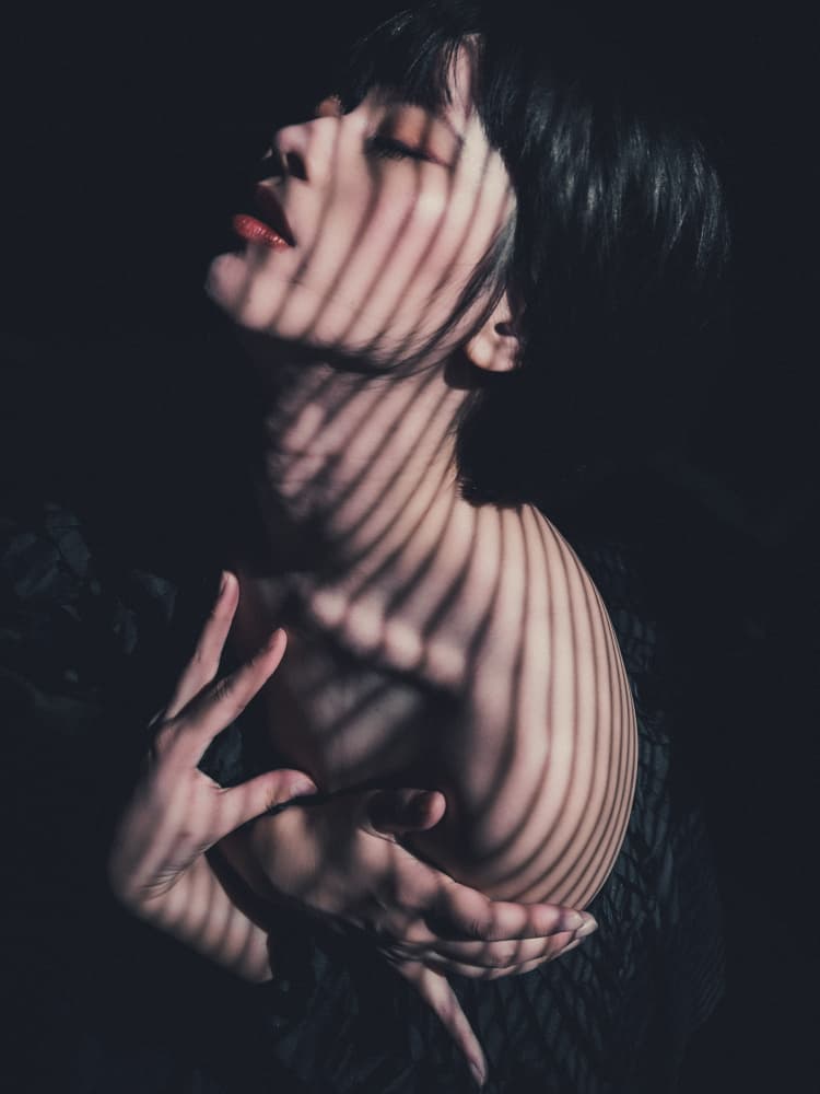Striped Shadow Serenity by Kurosaki Sangan — canvas wall art