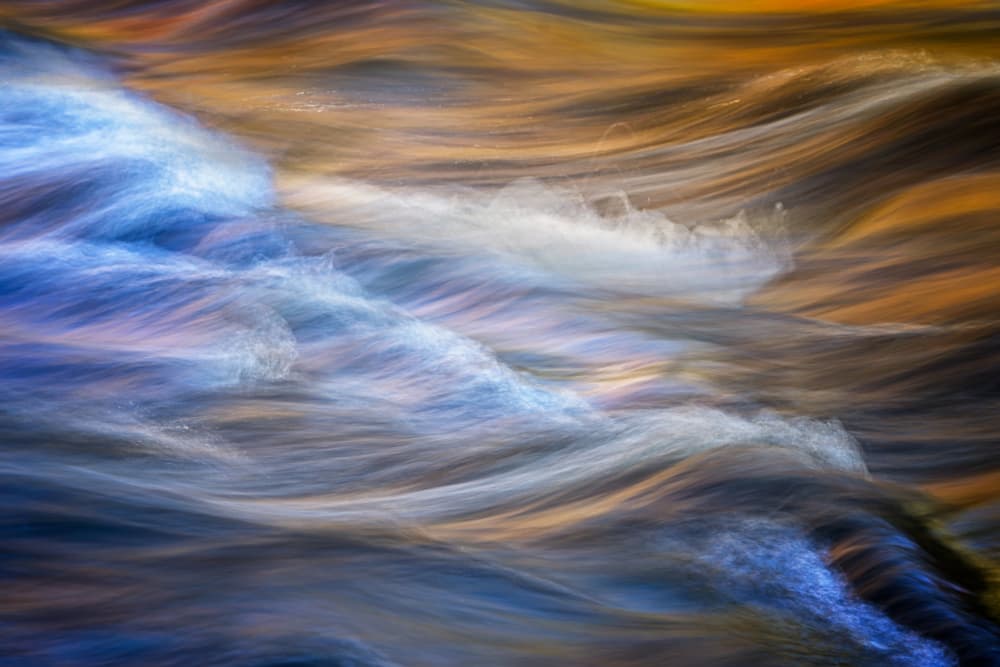 Golden Blue Currents by Jennifer Chen APA — canvas wall art