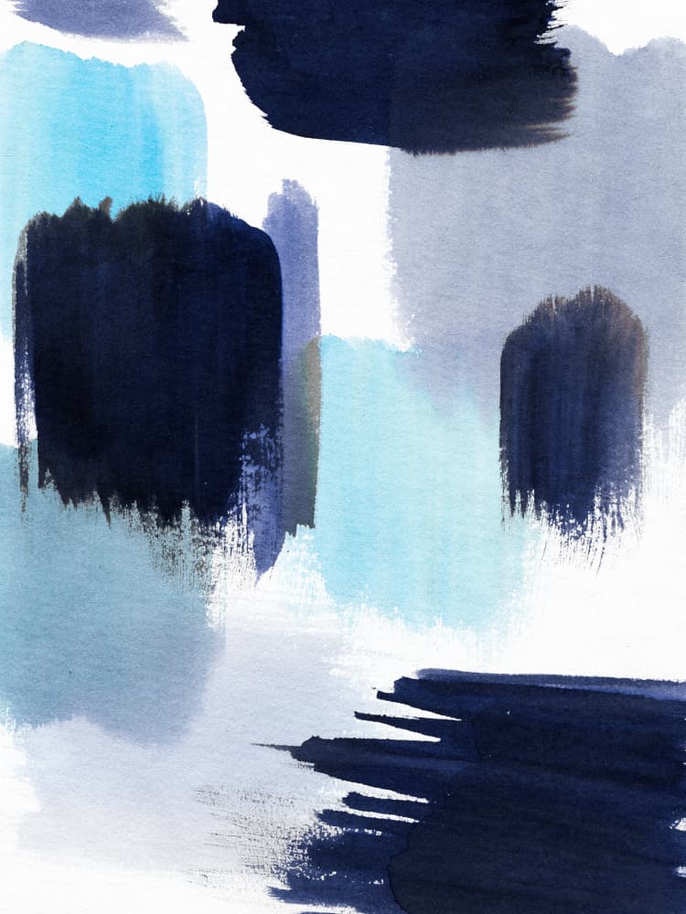Abstract Blue Strokes by Ninola Design — canvas wall art