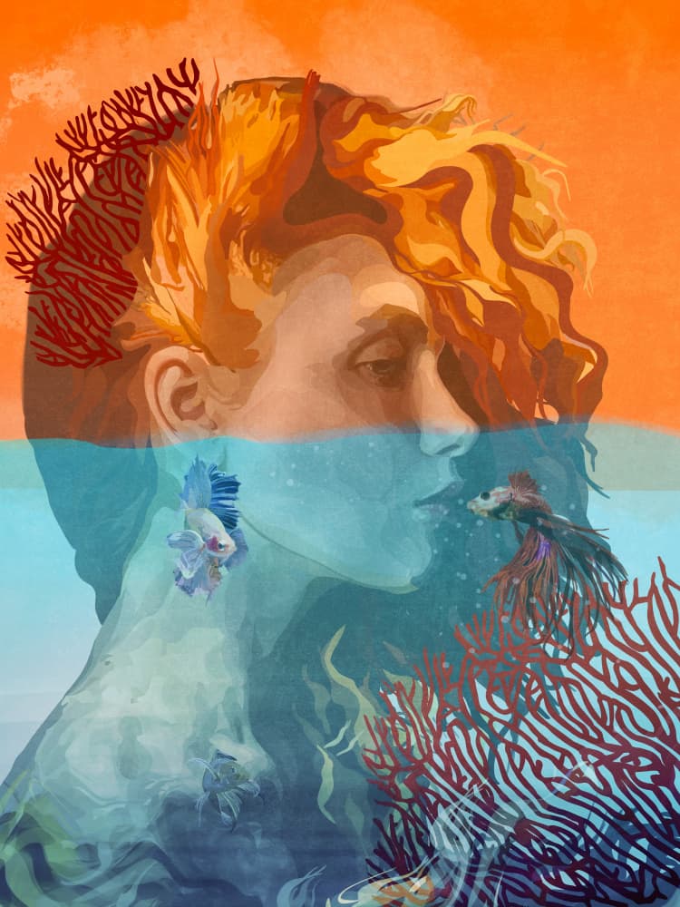 Oceanic Duality by Emel Tunaboylu — canvas wall art