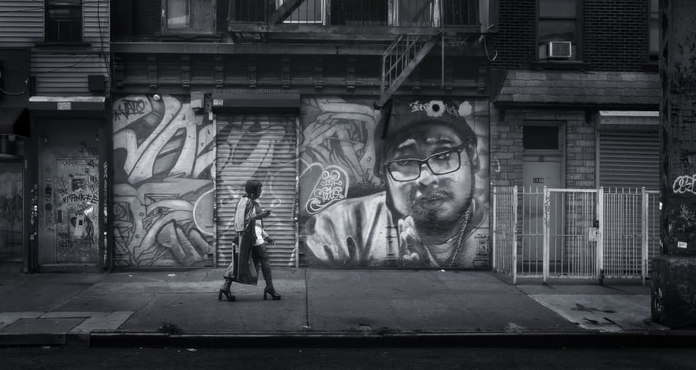 Urban Portrait Stroll by Javier de la Torre — canvas wall art