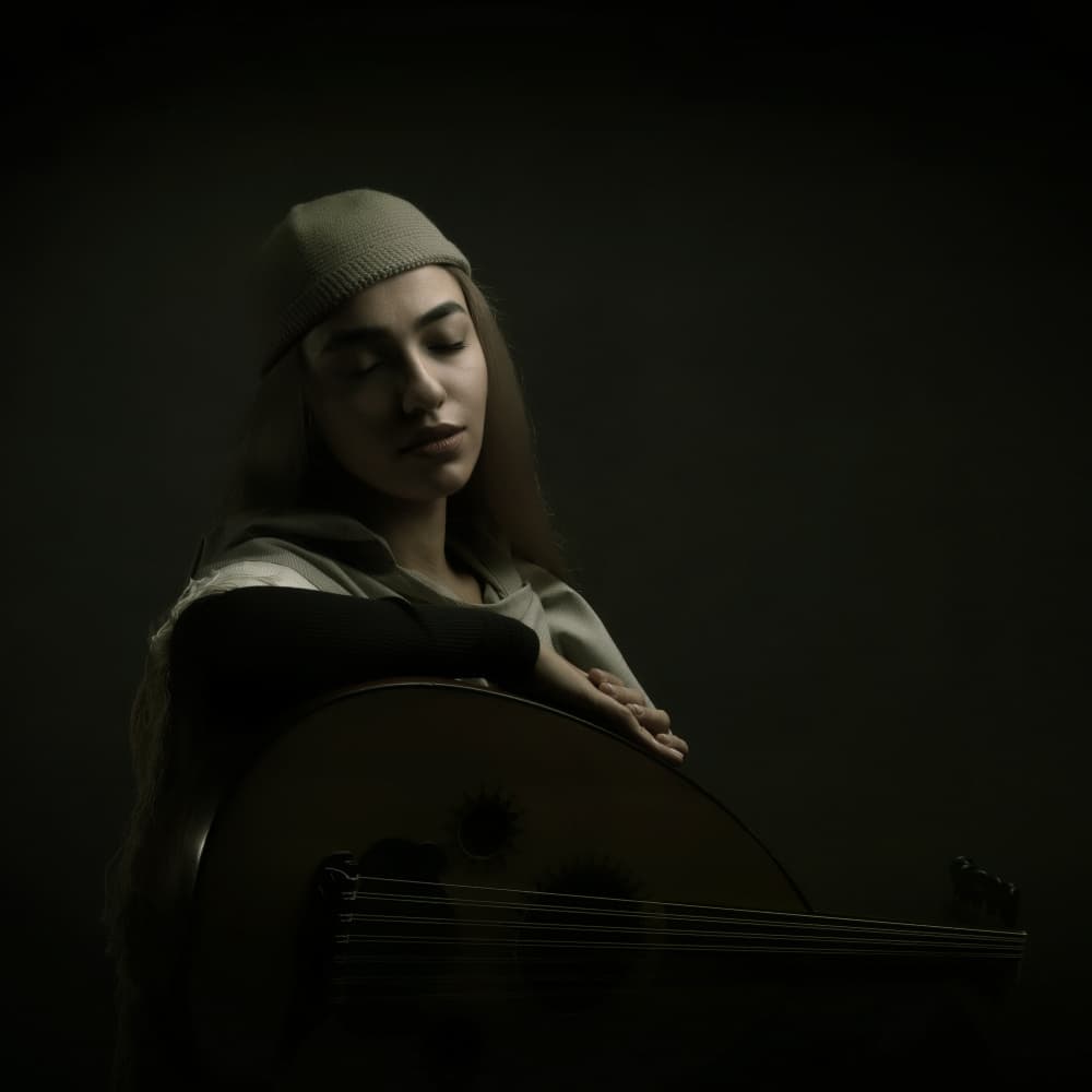 Serene Oud Player by Moein Hasheminasab — canvas wall art