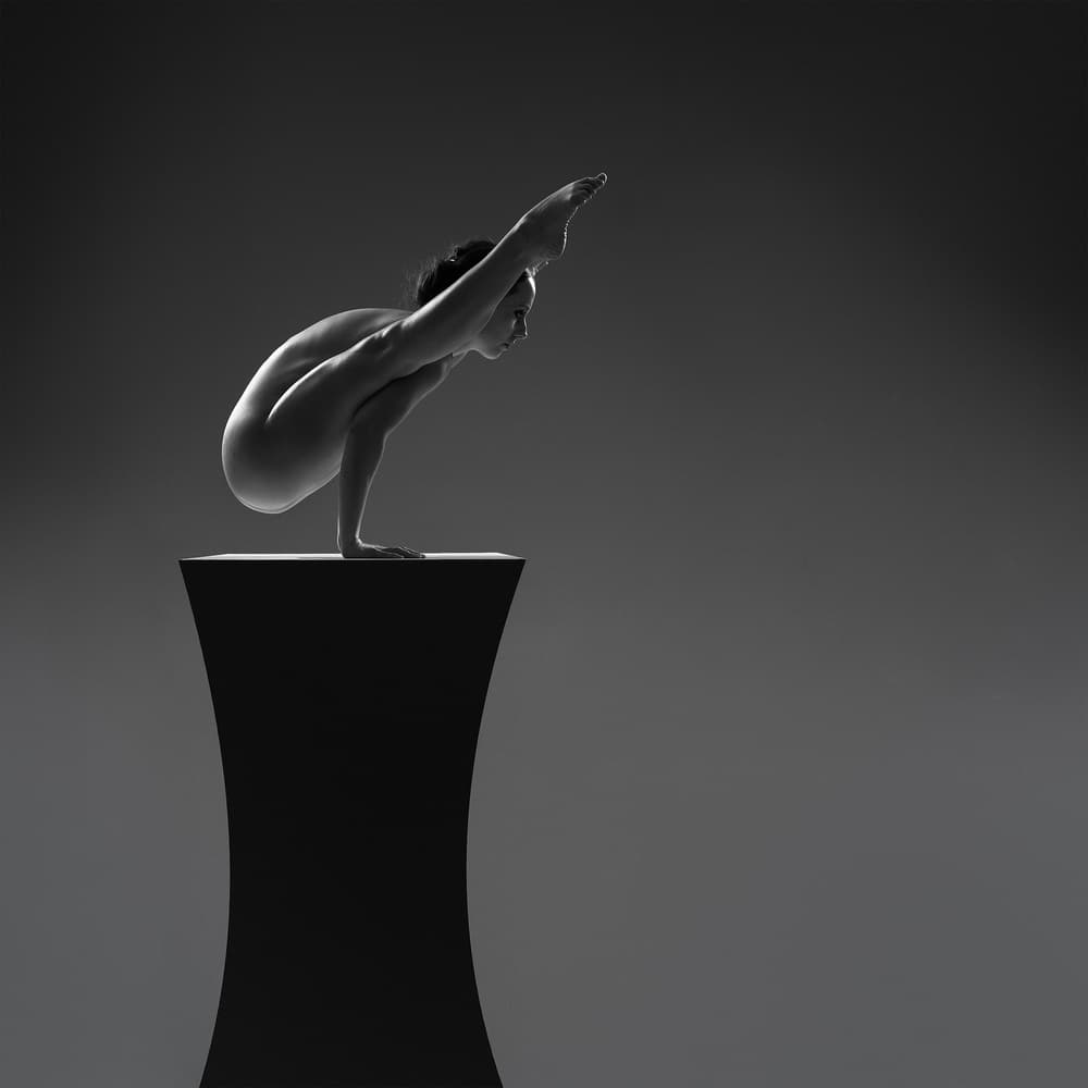 Nude Yoga Sculpture by Bruno Birkhofer — canvas wall art