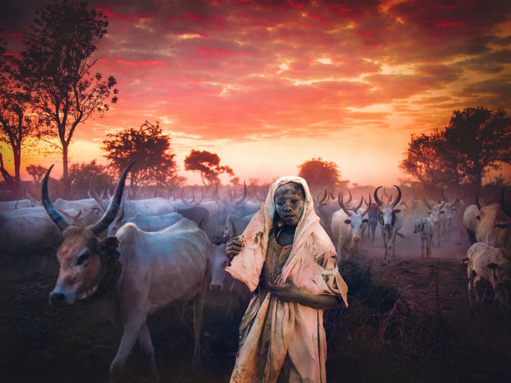 Morning Mundari, South Sudan by Svetlin Yosifov — canvas wall art