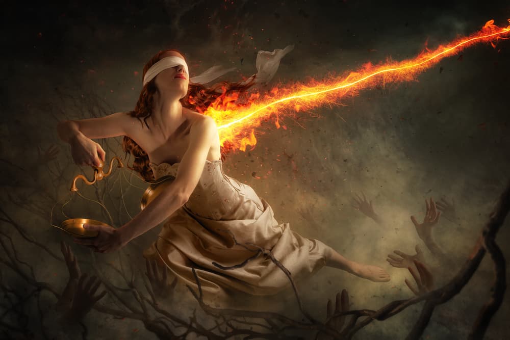 Blinded Justice Ascending by Christophe Kiciak — canvas wall art