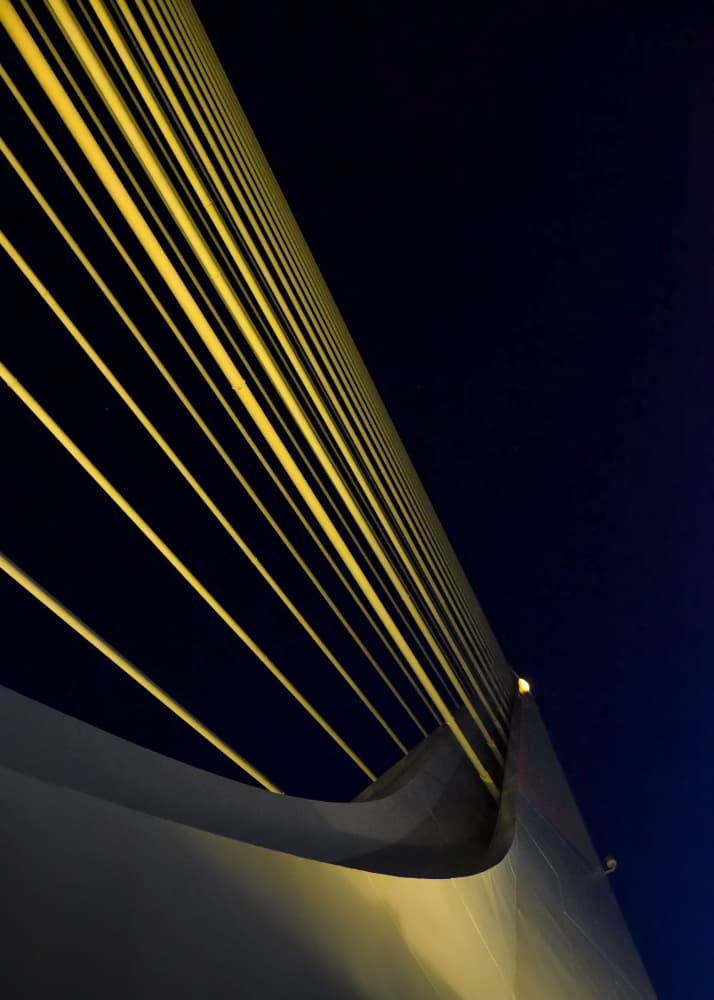 Golden Bridge Cables by JUAN CARLOS HERVÁS MARTÍNEZ — canvas wall art
