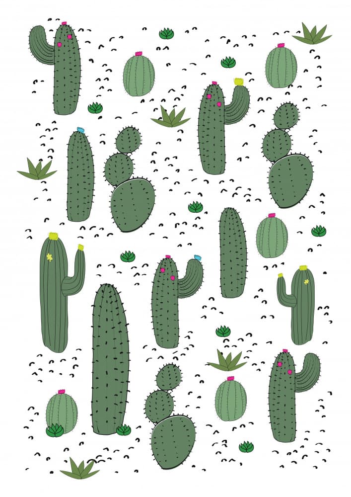 Whimsical Cacti Garden by Nicholas — canvas wall art