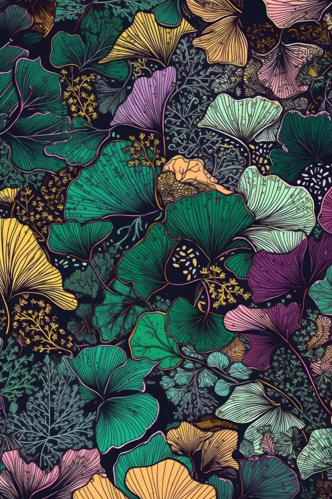 Colorful Ginkgo Leaves by Justyna Jaszke — canvas wall art